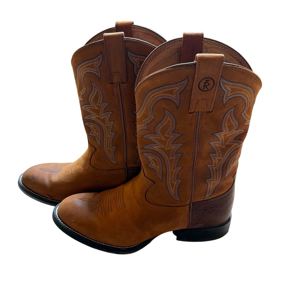 Tony Lama 3R Mens Tan Leather Western Cowboy Boots RR1100 Size 10EE